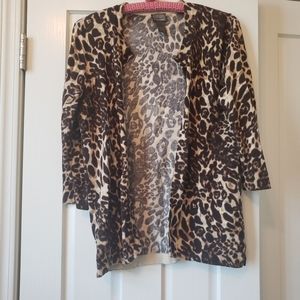 Addition by Chico's 3/4 Animal print Cardigan